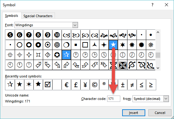 Symbol Menu